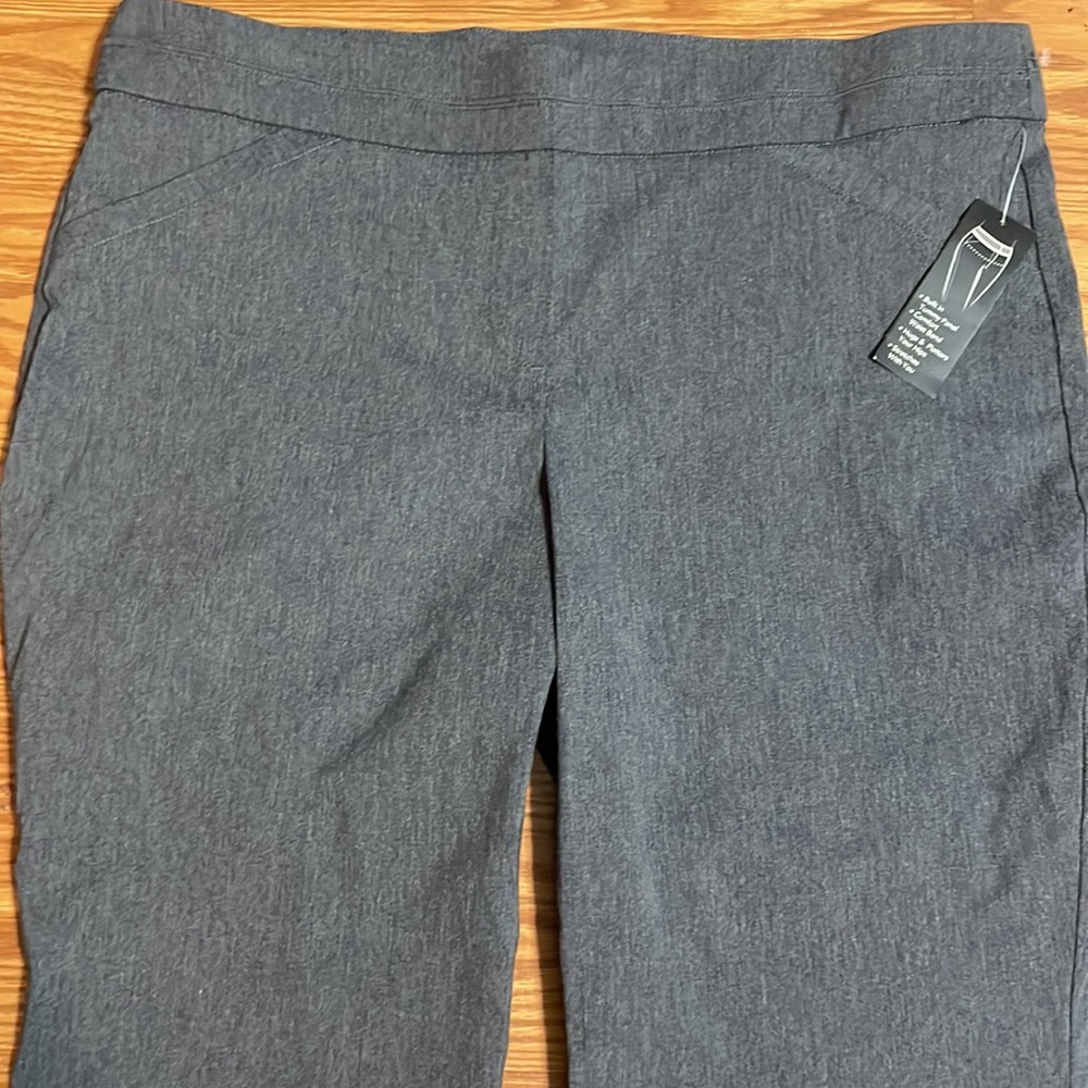 KIM ROGERS STRETCH CHARCOAL PANTS - Picture 2 of 7